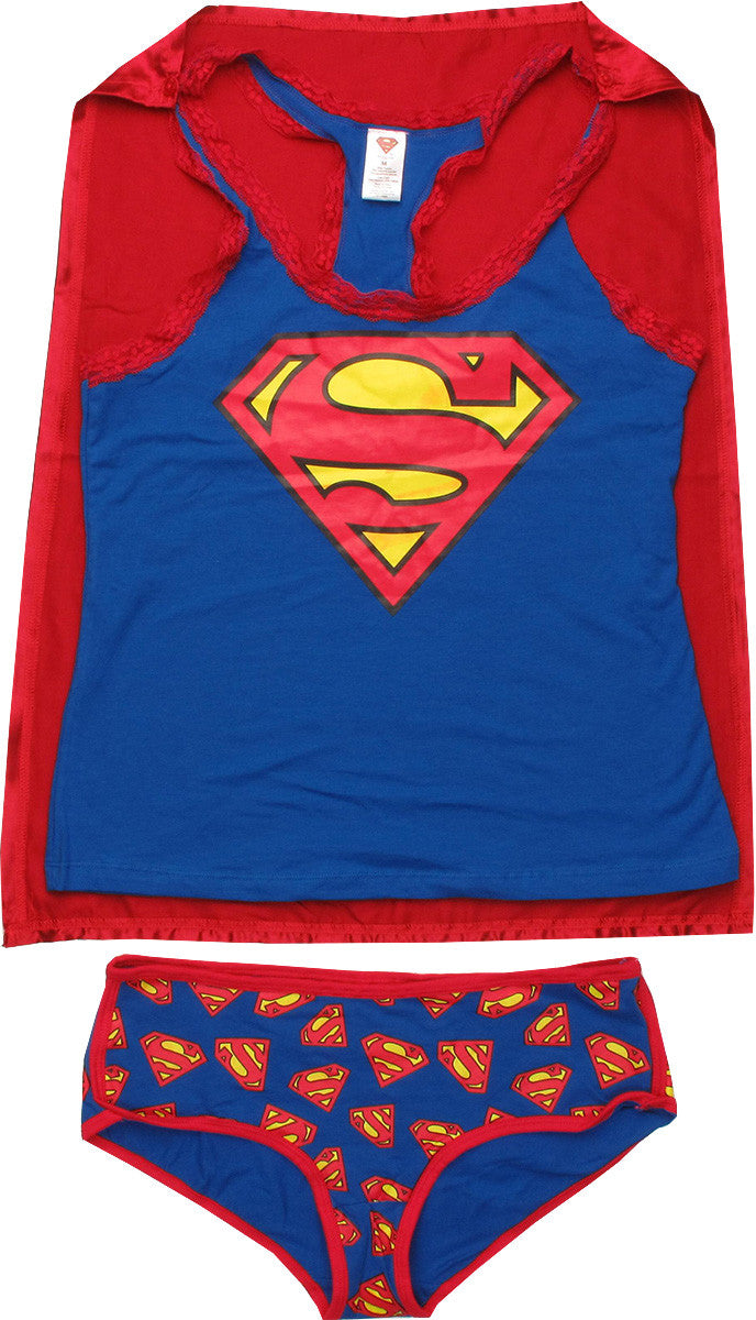 Superman Caped Tank and Briefs Junior Pajama Set