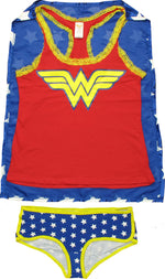 Wonder Woman Caped Tank and Briefs Junior Pajama Set