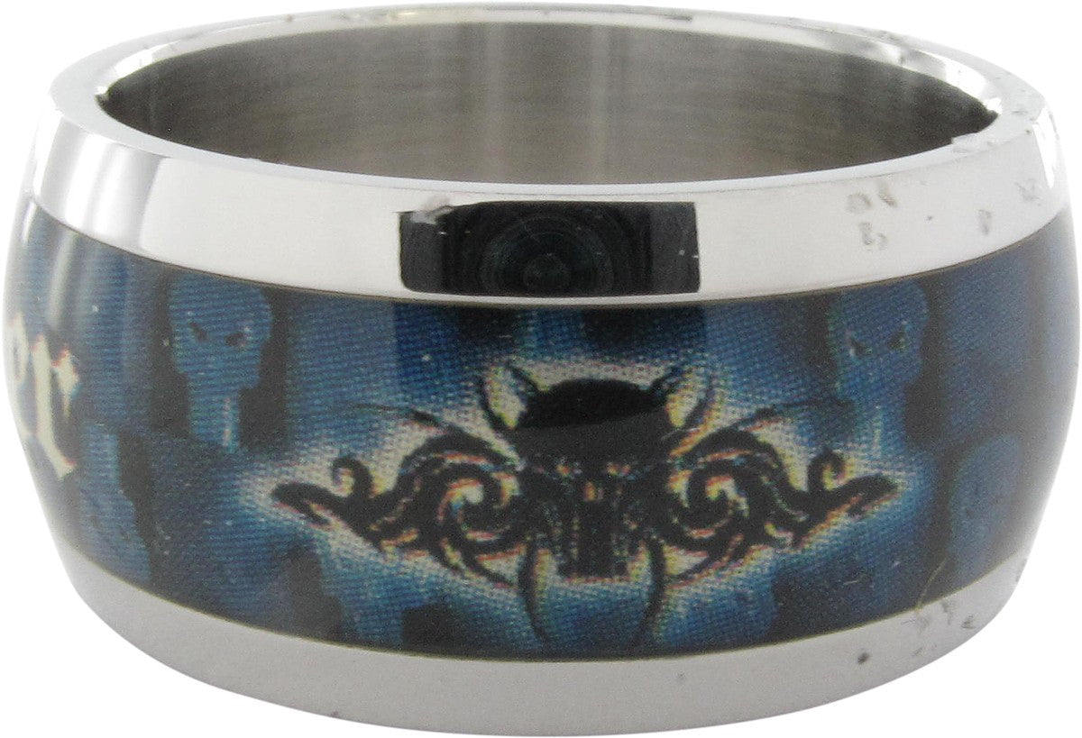 Punisher Name Skull Blue Ring