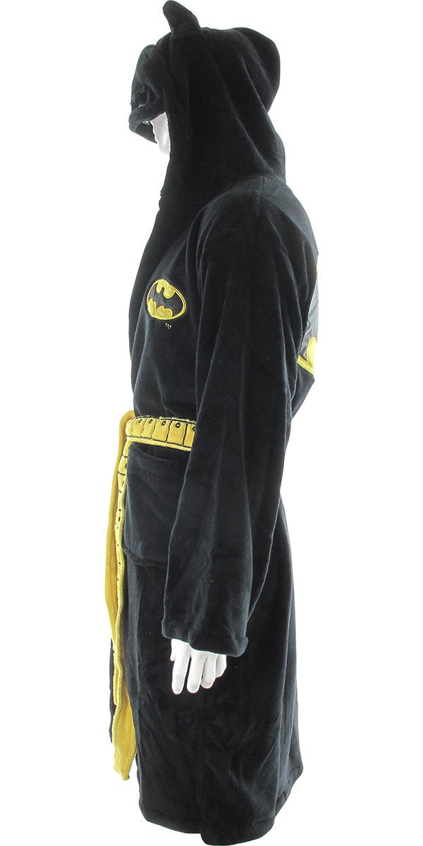 Batman In Robe Batman Masked Hood Fleece Black Robe – Stylin Online