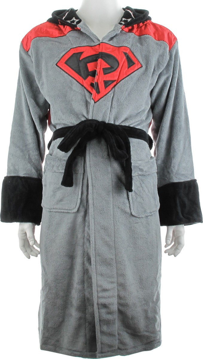 Superman Red Son Hooded Fleece Robe
