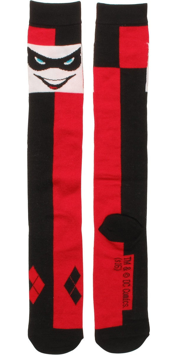 Harley Quinn Face Ladies Knee High Socks