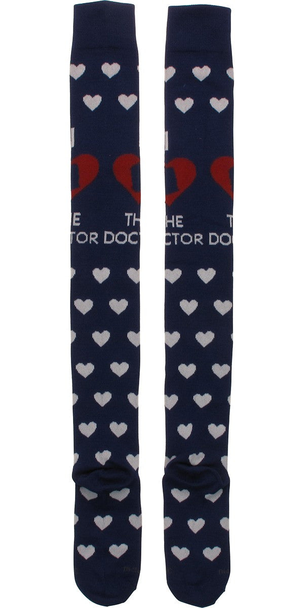 Doctor Who Love Doc Hearts Ladies OTK Socks
