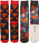 Superman Dye and Knit 2 Pack Crew Socks Set