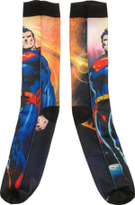 Superman Flying in Space Sublimated Crew Socks