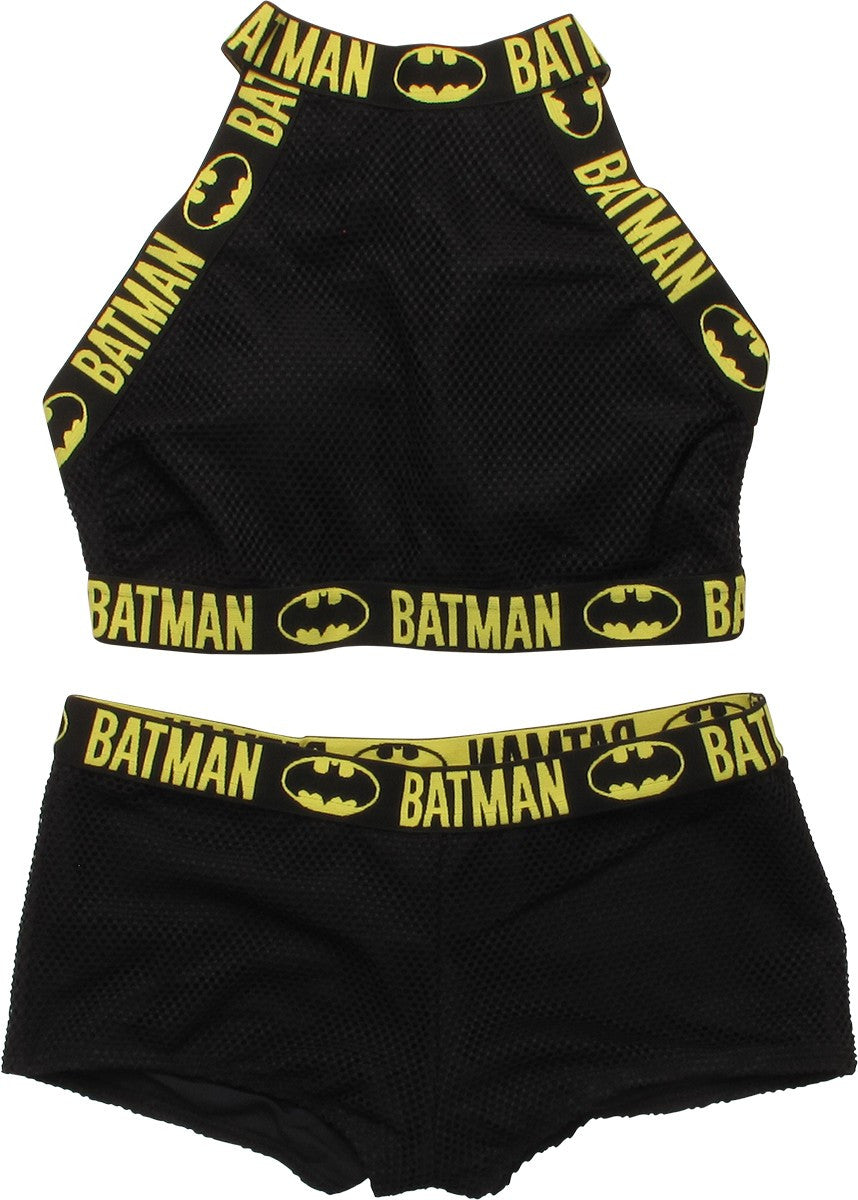Batman High Neck Mesh Bikini Swimsuit
