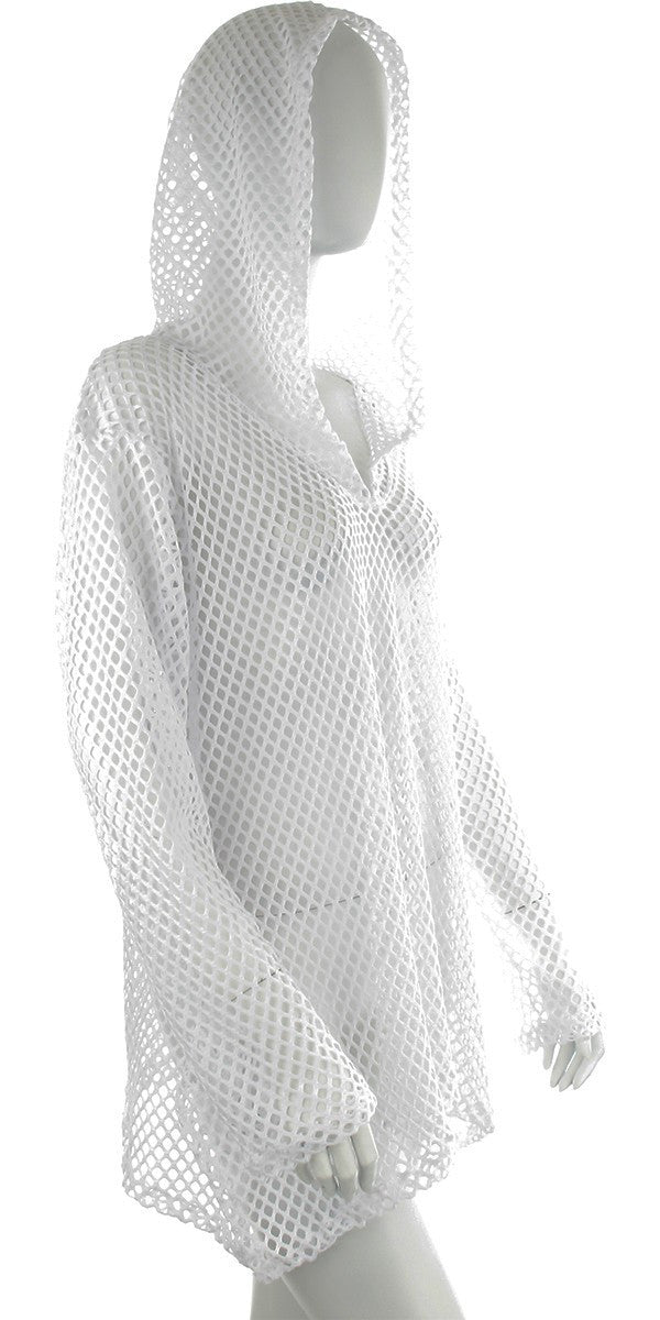 Hooded White Swimsuit Cover Up