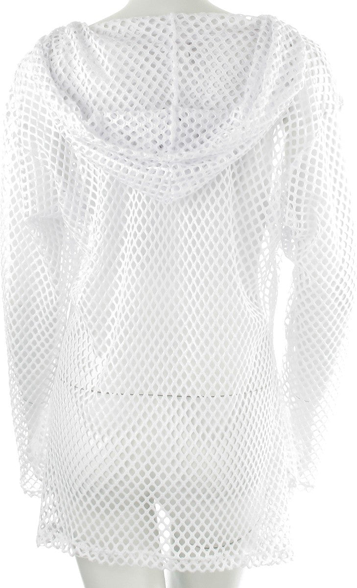 Hooded White Swimsuit Cover Up