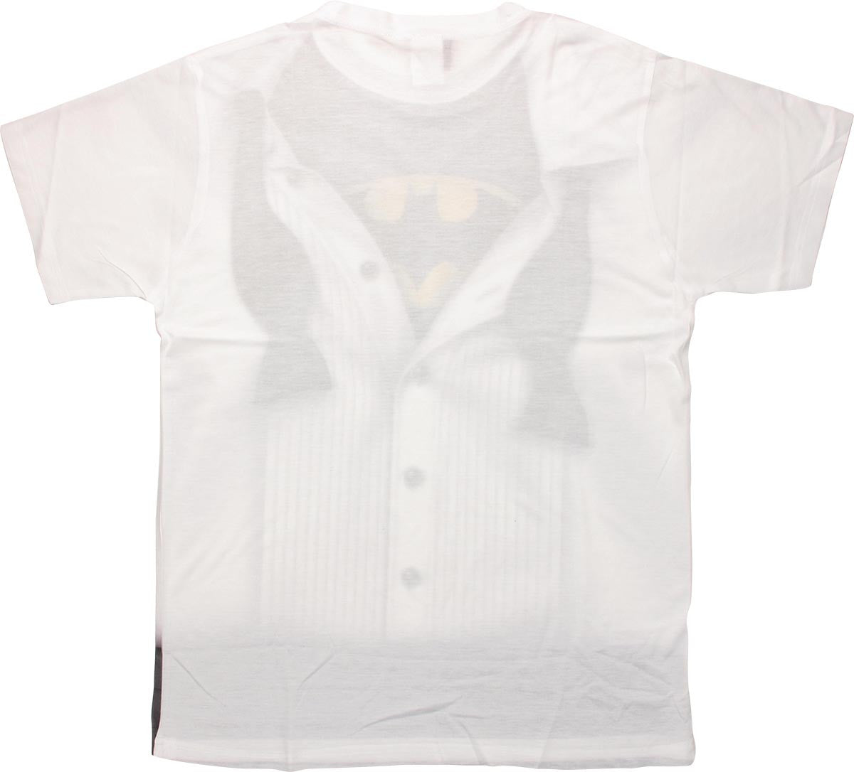 Batman Under Tuxedo Logo Sublimated T Shirt Sheer
