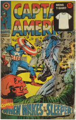Captain America Cover T Shirt in Tin