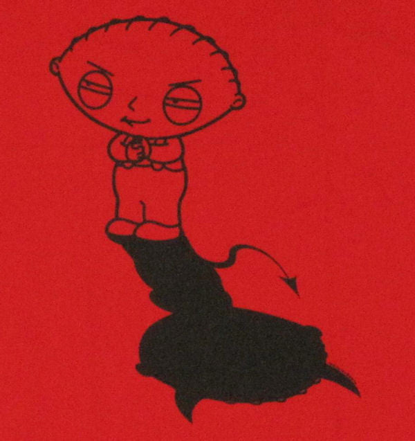 Family Guy Stewie Evil Shadow T Shirt Sheer