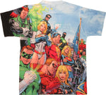 Justice League Angled Group Two Side Sublimated T Shirt Sheer
