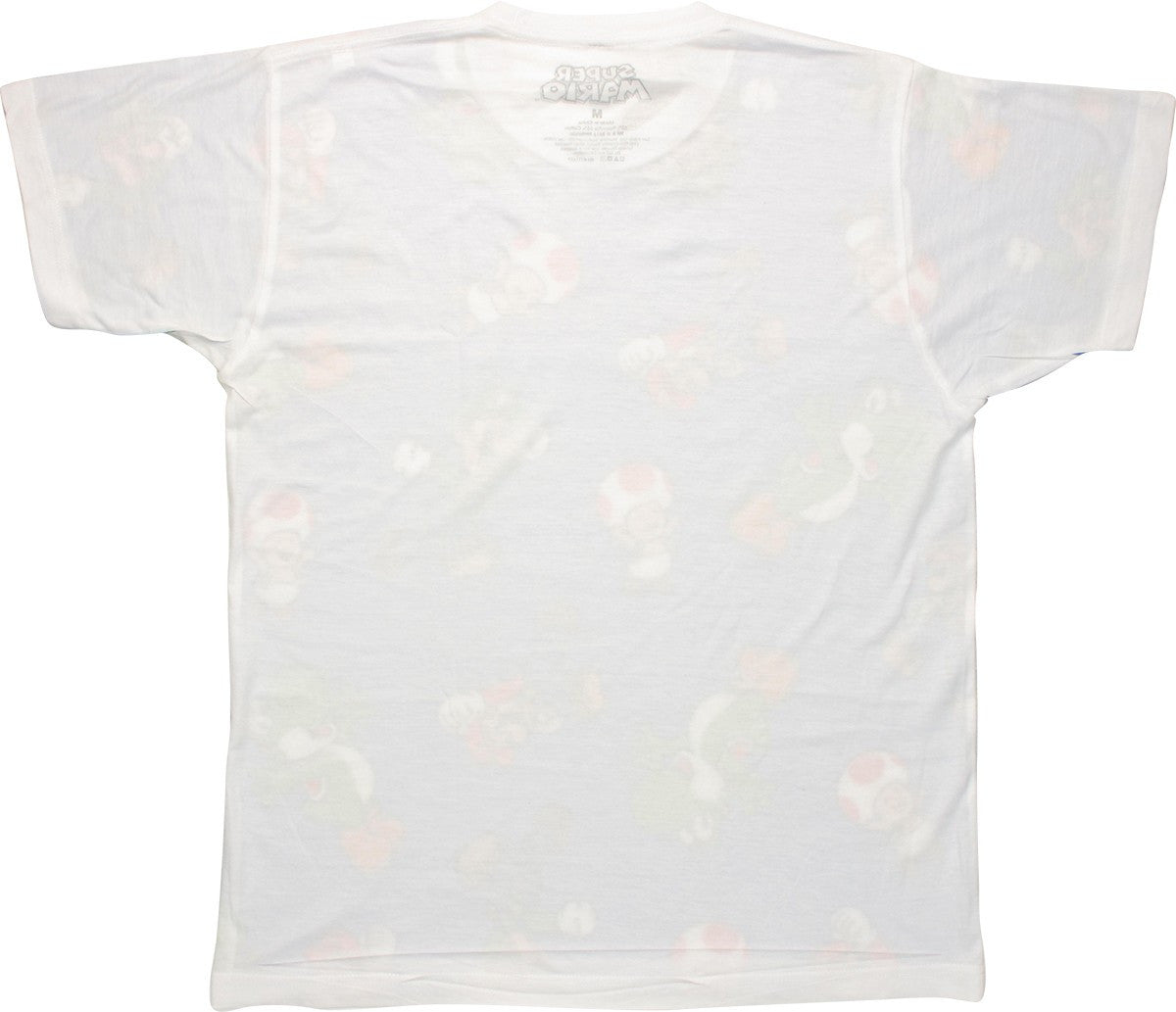 Mario Character Jumble Sublimated T Shirt Sheer