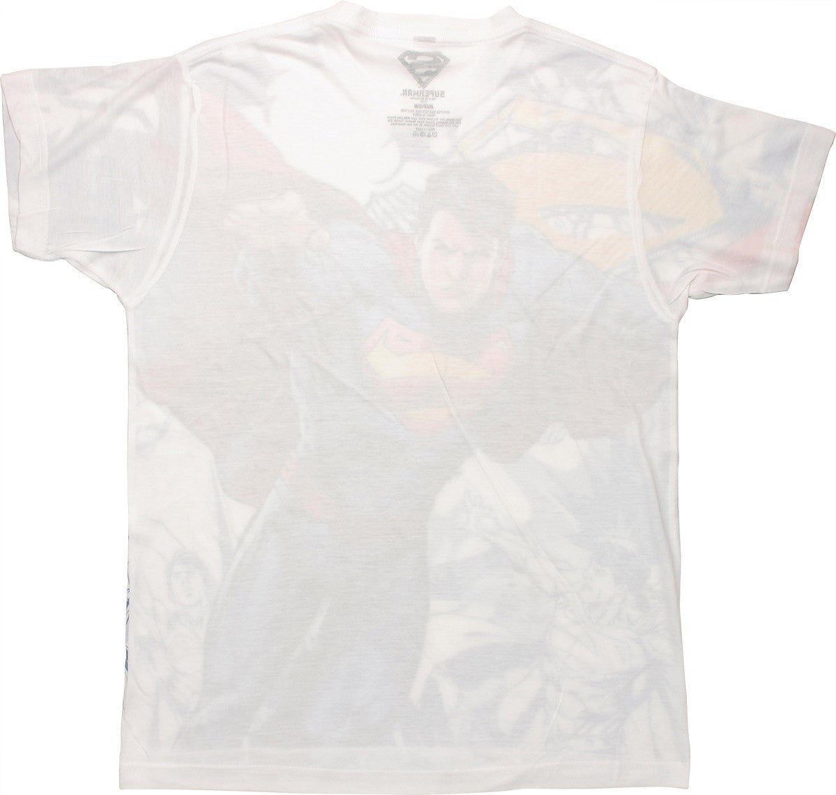 Superman Action Collage Sublimated T Shirt Sheer