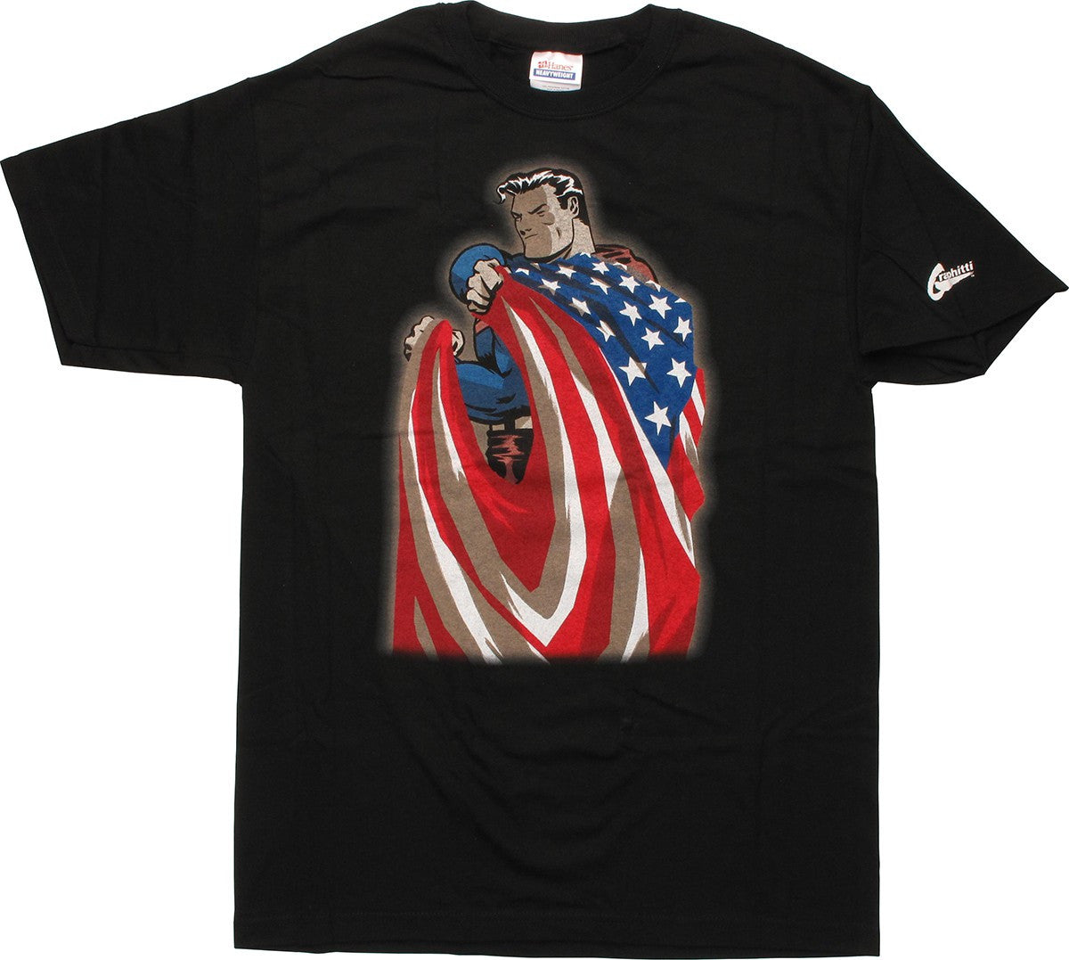 Superman American Flag Cape T-Shirt