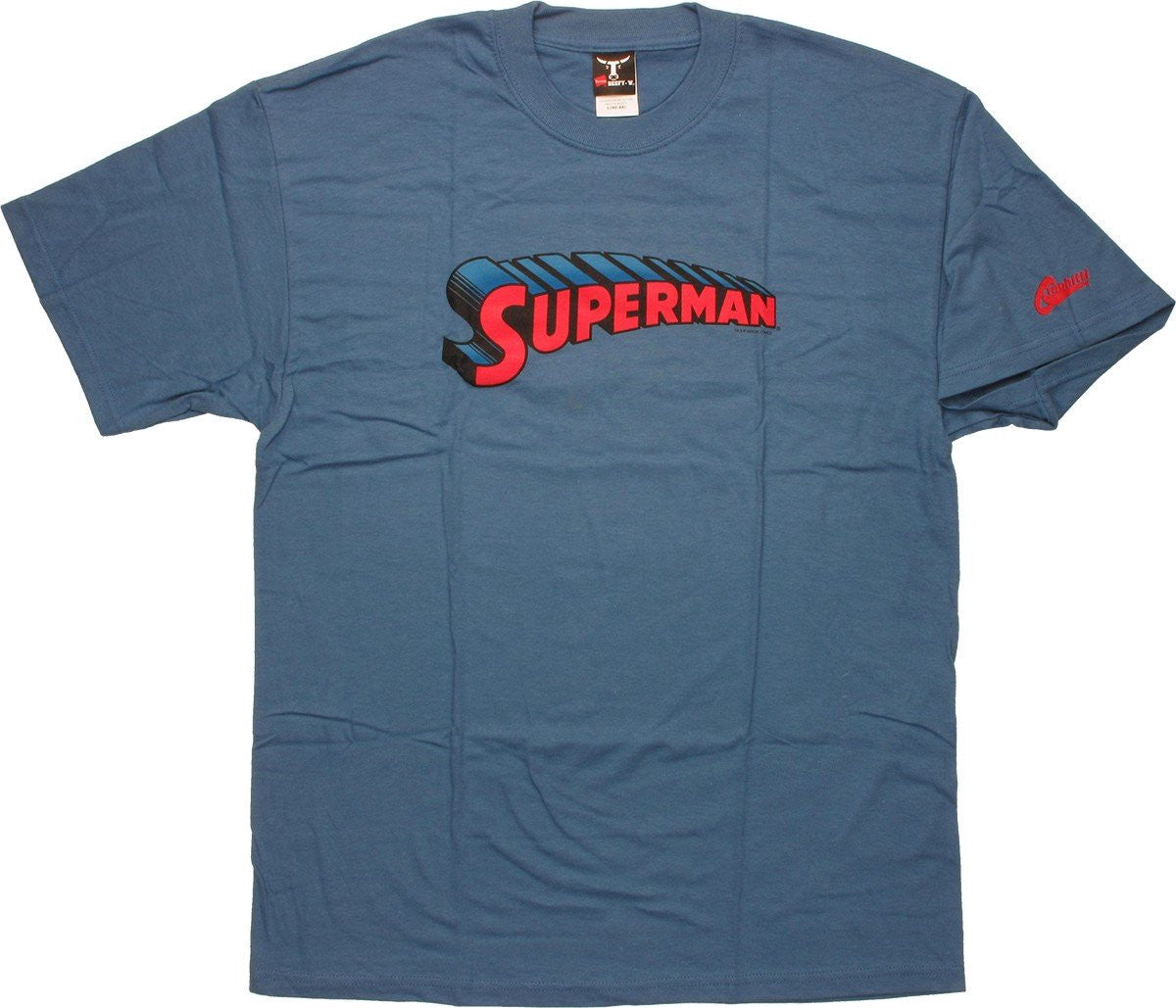 Superman Name Steel T-Shirt