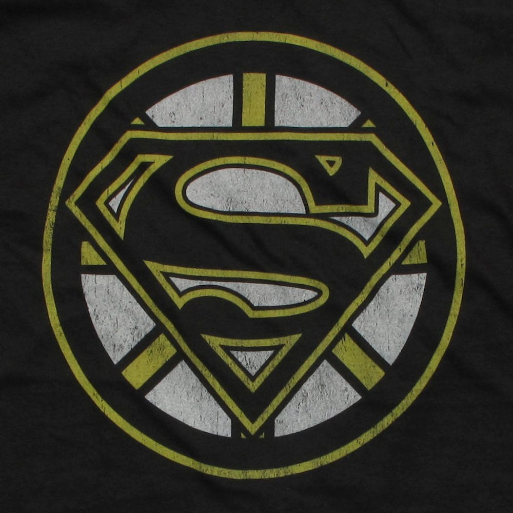 Superman Team Black White Yellow T Shirt Sheer
