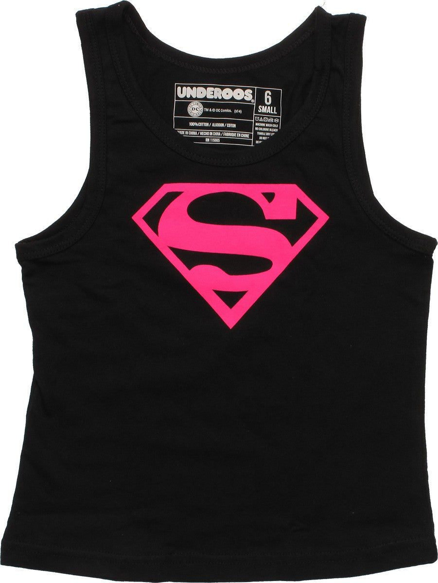Supergirl Logo Pink Youth Tank Pajama Set
