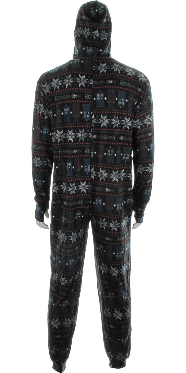Doctor Who Snow Flakes Hooded Union Suit