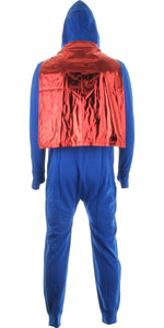 Superman Foiled Logo Hooded Costume Union Suit
