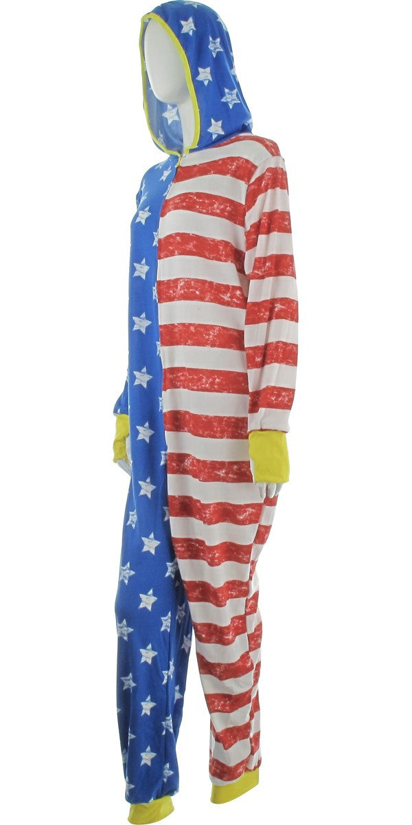 Wonder Woman Stars and Stripes Hooded Union Suit