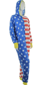 Wonder Woman Stars and Stripes Hooded Union Suit