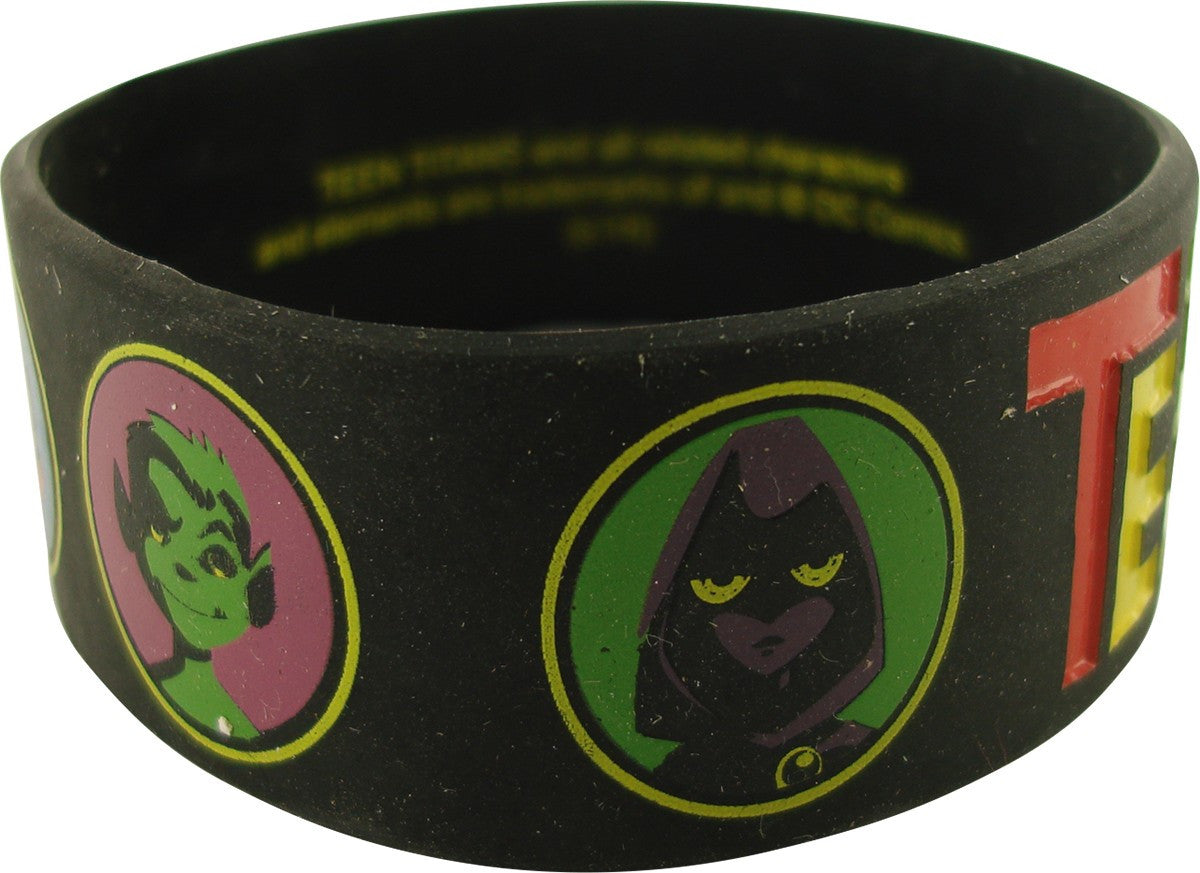 Teen Titans Circled Heads Rubber Wristband