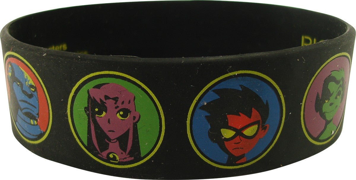 Teen Titans Circled Heads Rubber Wristband