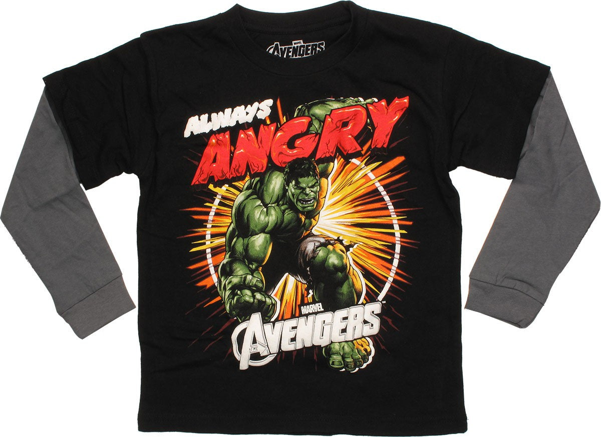 Incredible Hulk Avengers Angry LS Youth T-Shirt