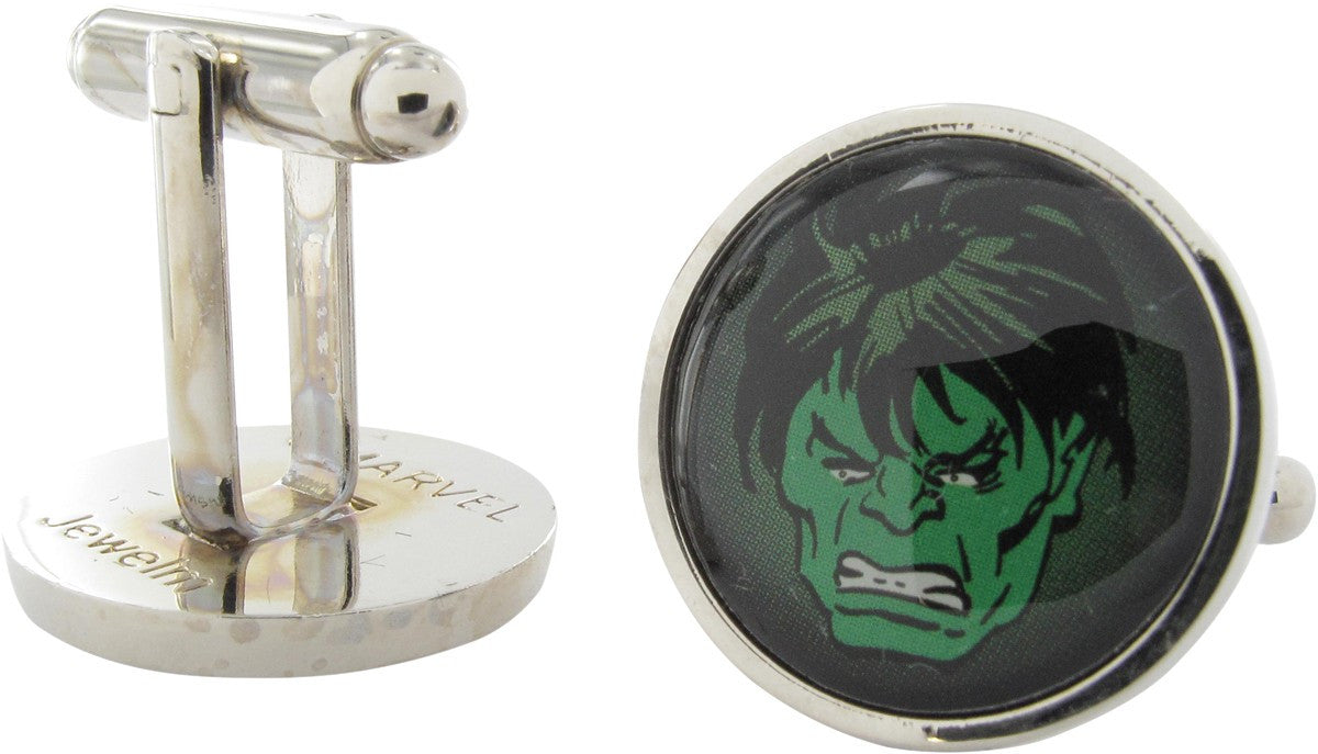 Incredible Hulk Face Circle Cufflinks