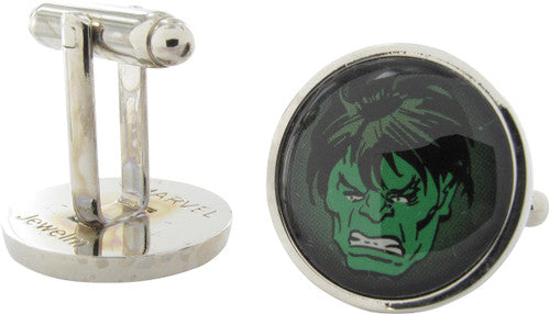 Incredible Hulk Face Circle Cufflinks