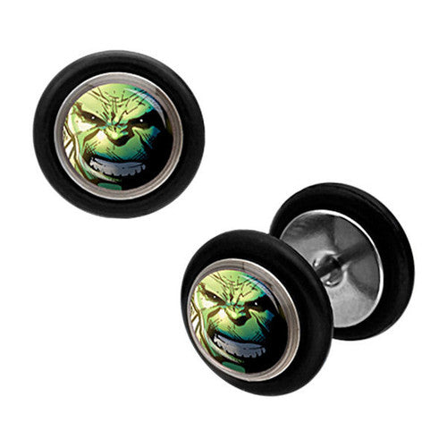 Incredible Hulk Steel Faux Plug Earrings