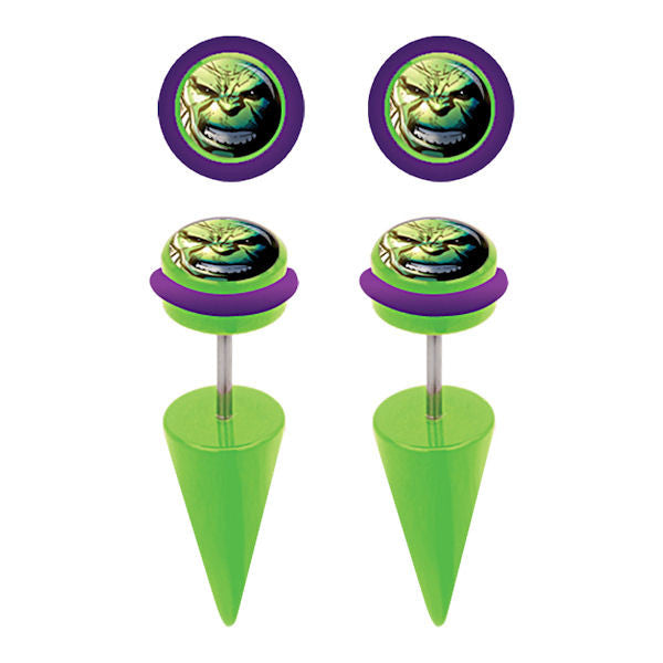 Incredible Hulk Faux Taper Earrings