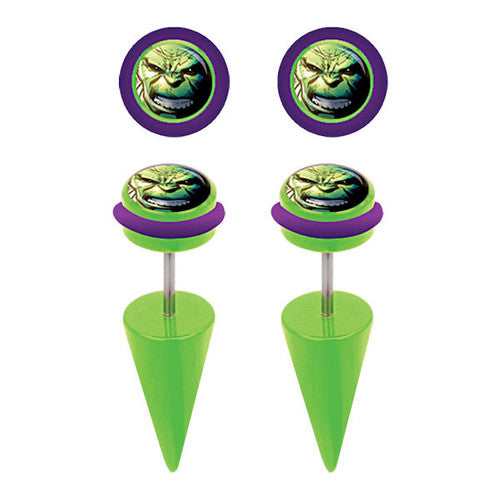 Incredible Hulk Faux Taper Earrings