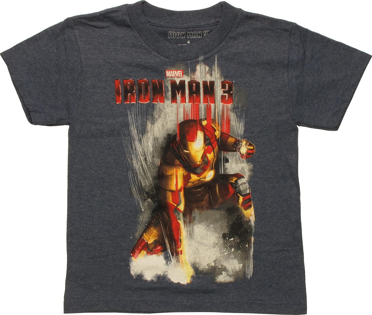 Iron Man 3 Hero Landing Navy Juvenile T-Shirt