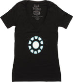 Iron Man Arc Reactor V-Neck Juniors T-Shirt