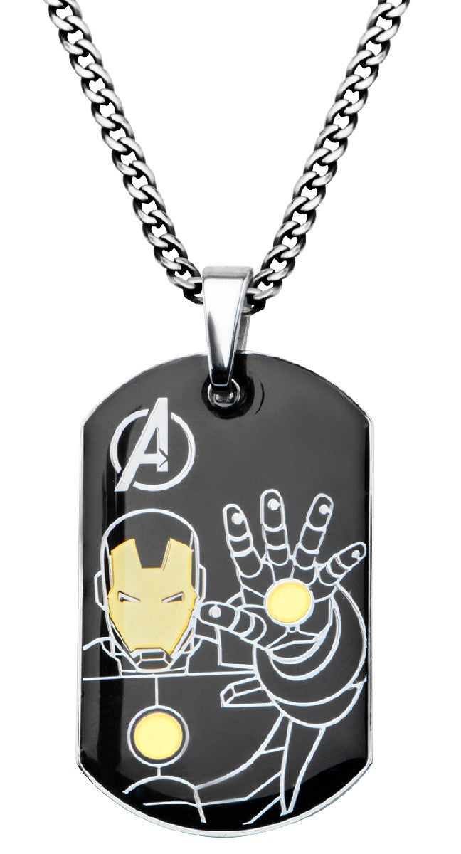 Iron Man Battle Stance Dog Tag Necklace