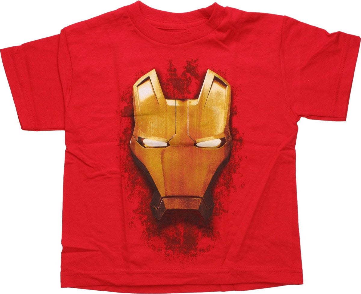 Iron Man Big Face Red Juvenile T Shirt