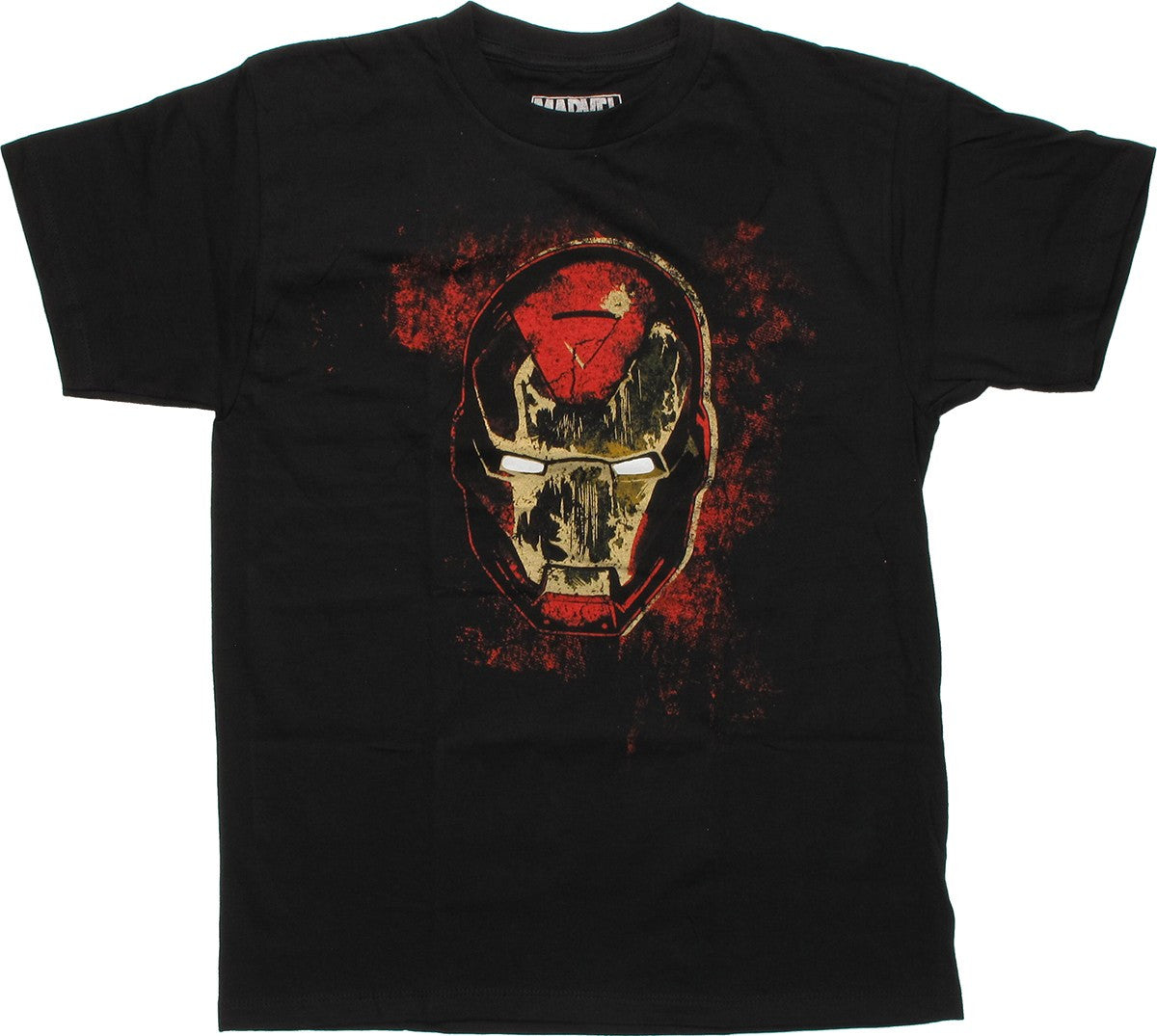 Iron Man Distressed Head Youth T Shirt