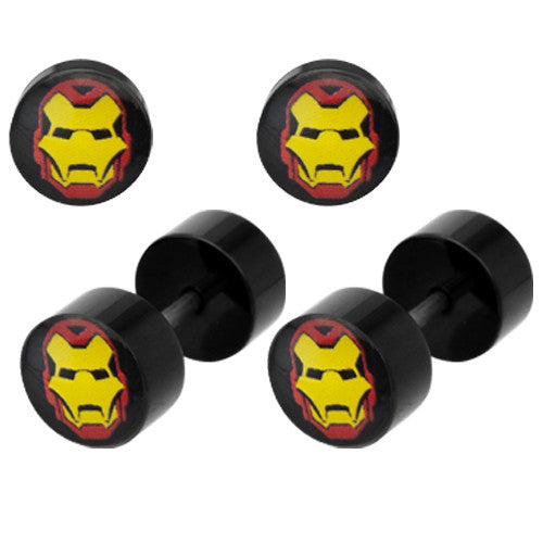 Iron Man Faux Plug Earrings