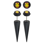Iron Man Faux Taper Earrings