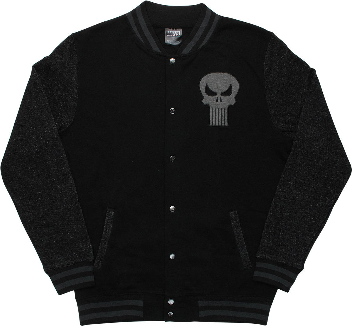 Punisher Skull Logo Letterman Snap Varsity Jacket
