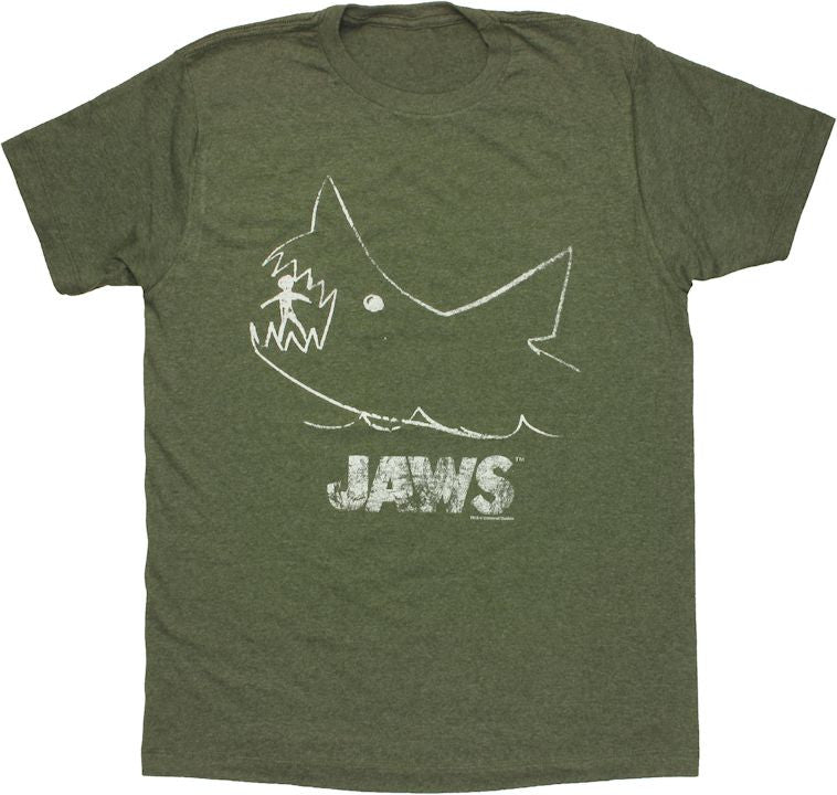 Jaws Chalk Heathered T Shirt Sheer