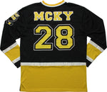 Mickey Mouse 28 Black and Yellow Hockey Jersey