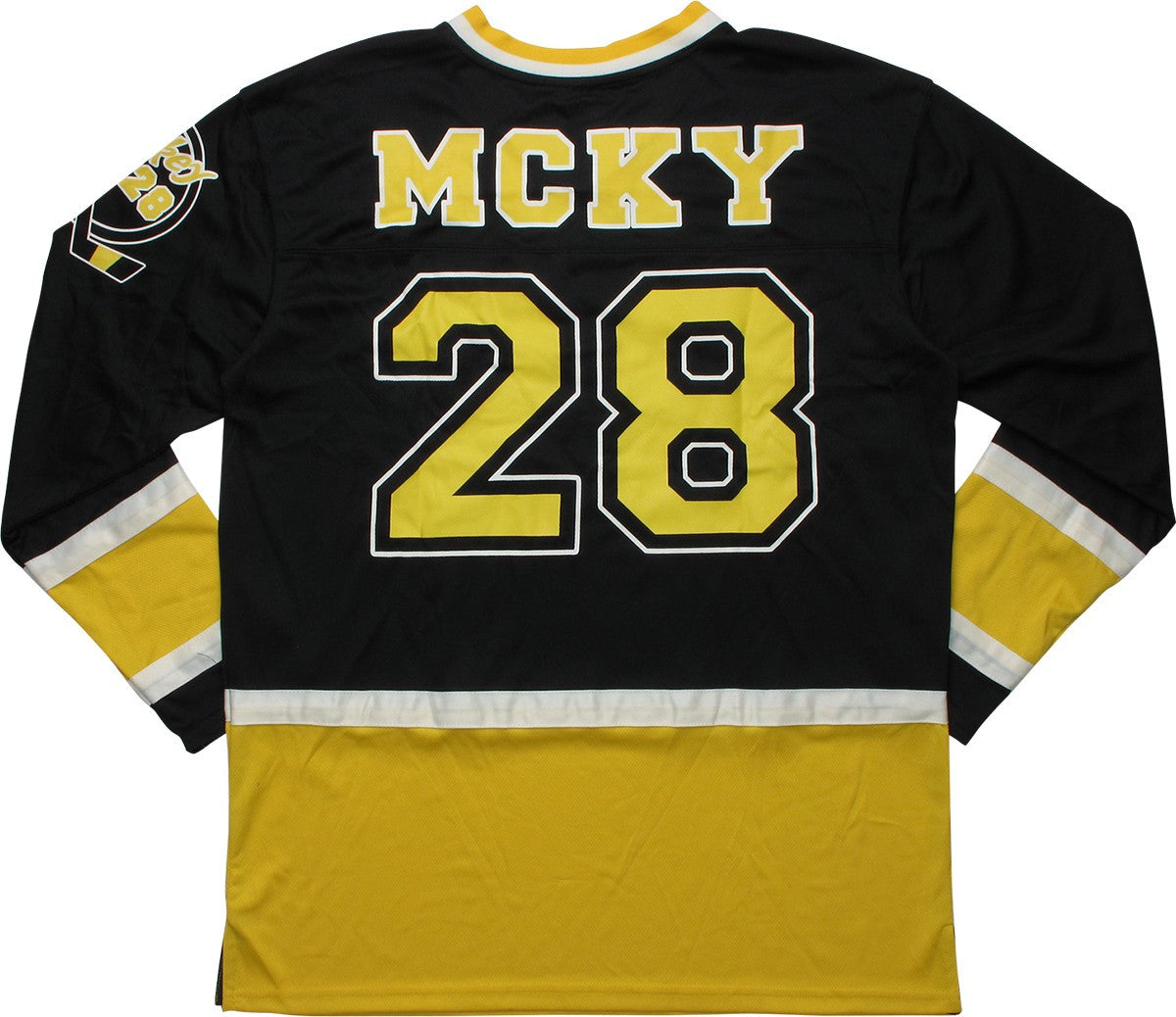 Mickey Mouse 28 Black and Yellow Hockey Jersey