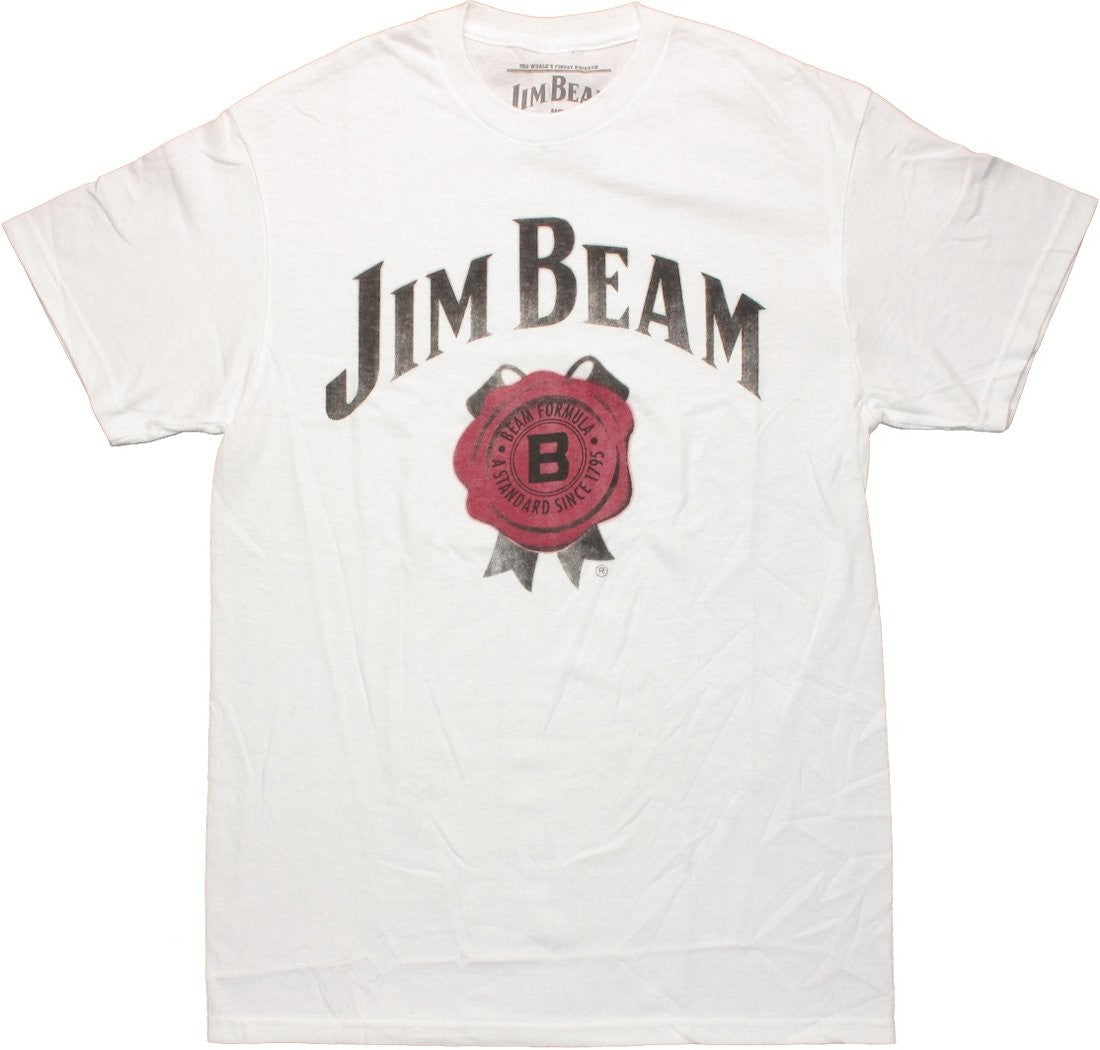 Jim Beam Red Wax Seal White T Shirt