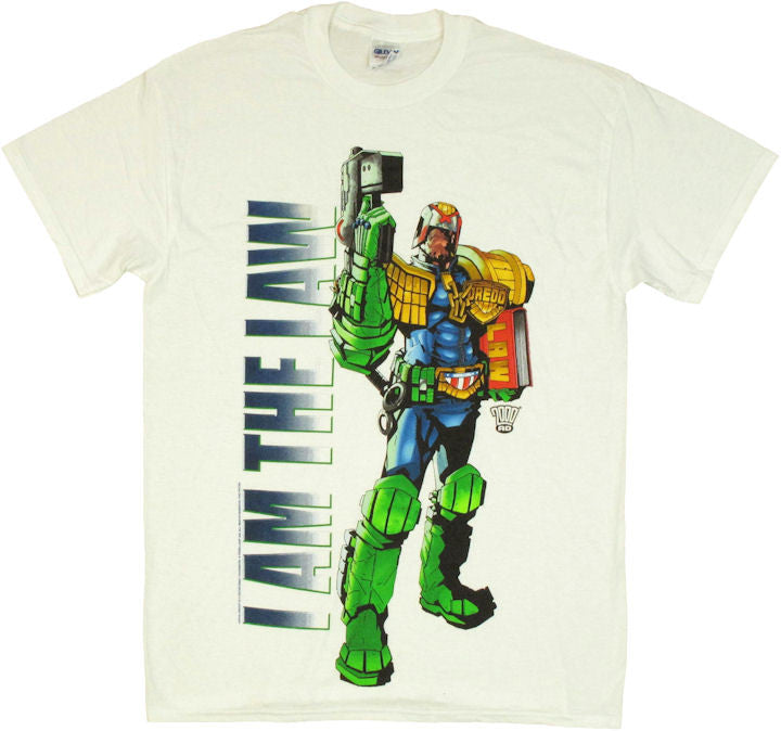 Judge Dredd I Am Law White T Shirt