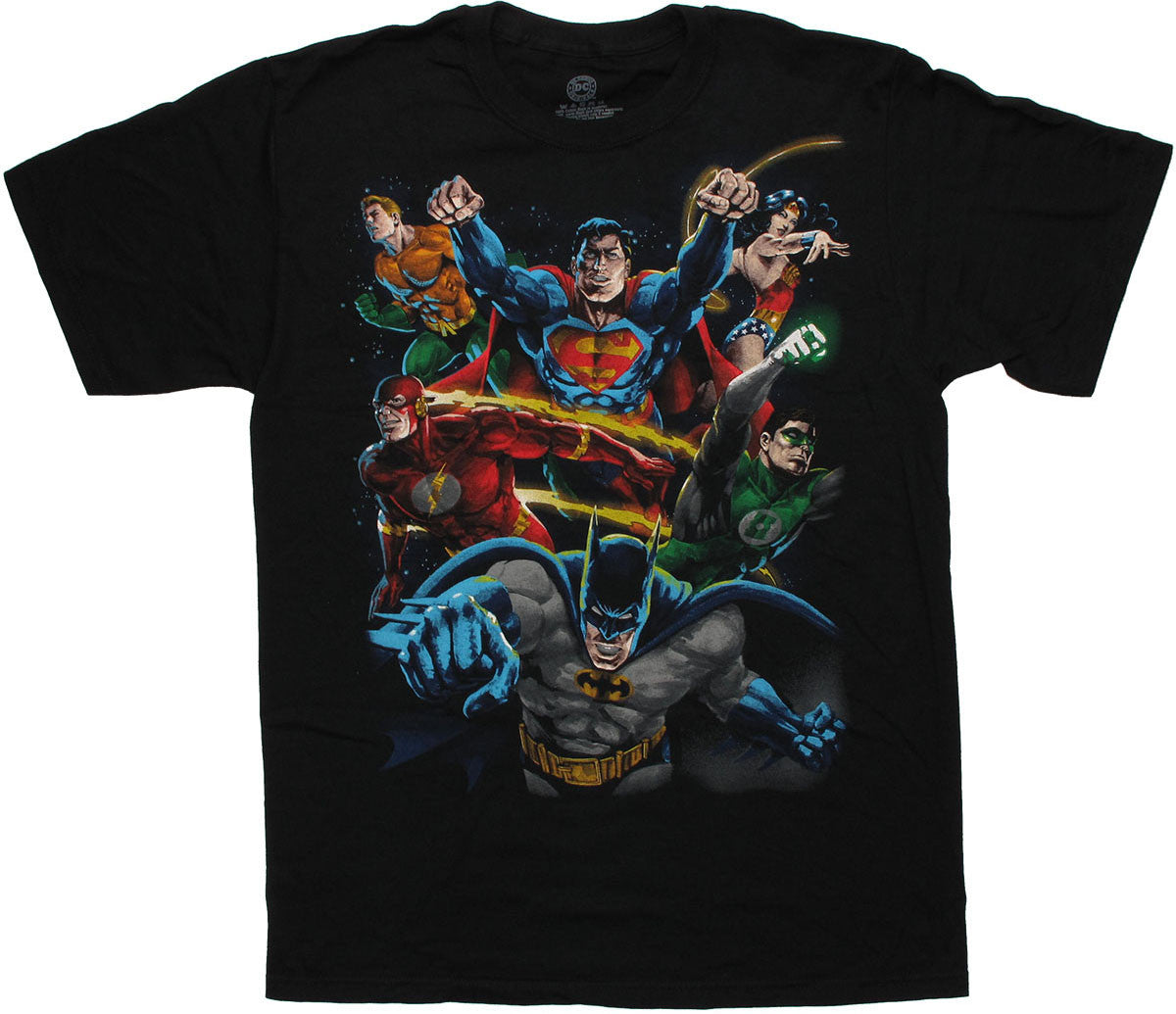 Justice League 6 Heroes T Shirt