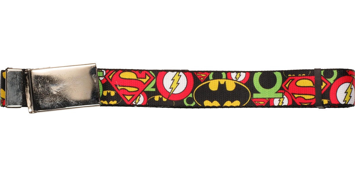 Justice League Overlapping Logos Mesh Belt