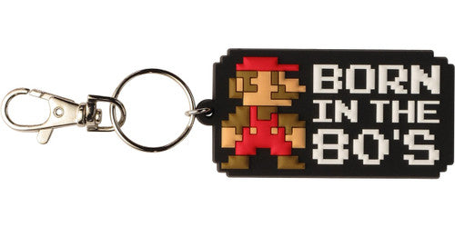 Super Mario Bros Born in the 80s Rubber Keychain